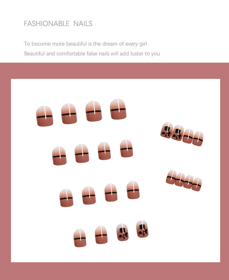 ネイルチップ つけ爪 ショート オーバル フルカバー かわいいネイルグラデーション味噌カラーネイル ネイルシール