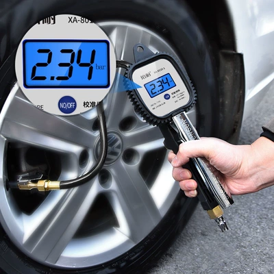 Air pressure gauge, tire pressure gauge, high-precision with pressure inflation head, car tire pressure monitor, air gun inflator nozzle