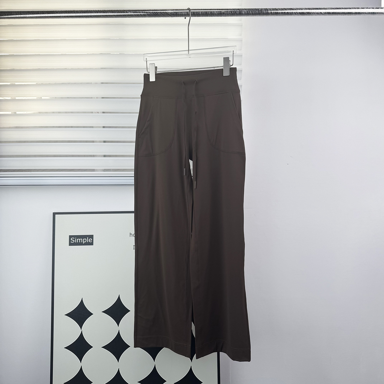 Pantalones de yoga de piernas anchas Throwback todavía de cintura alta, pantalones sueltos para mujeres