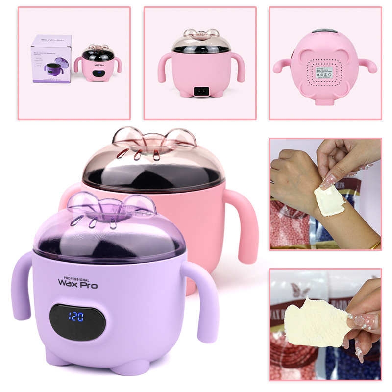 Nueva máquina de terapia de cera con pantalla digital mini transfronteriza, cera de calentamiento de temperatura constante inteligente, eliminación de frijoles, cabello de alta temperatura, sartén antiadherente, cera de abejas
