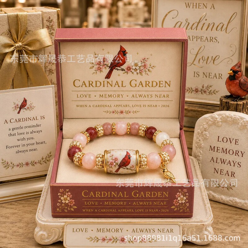 Cross-Border New Model Cardinal Garden Cardinal Bluebird Butterfly Commemorative Bracelet