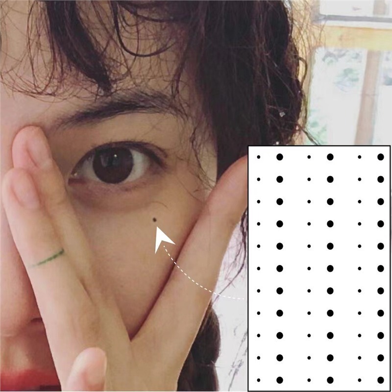 Hyuna with black tear mole tattoo waterproof long-lasting sexy beauty mole fake mole eye corner pure want tattoo