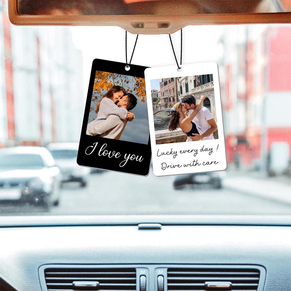 Cross-Border Car Pendant Personalized Photo Car Pendant Rearview Mirror Photo Frame Pendant New Car Gift
