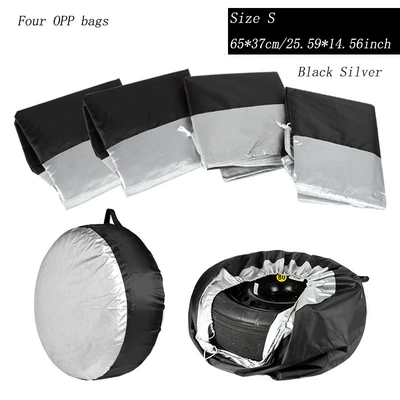 Spare wheel cover 210D Oxford cloth dustproof and - black-silver-s-code-4pcsopp-bag