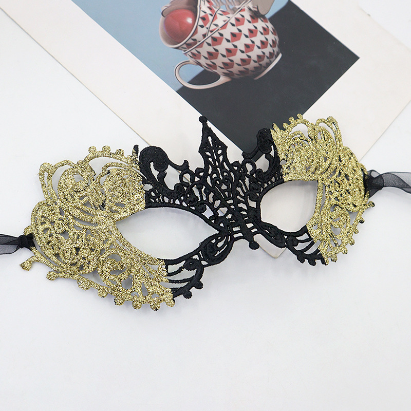 Halloween encaje pequeña punta máscara de polvo para mujeres pareja baile de masquilla mitad cara princesa máscara de disfraz