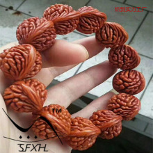 秦岭野生刺龙纹桃核霸王龙文玩桃胡手串深纹