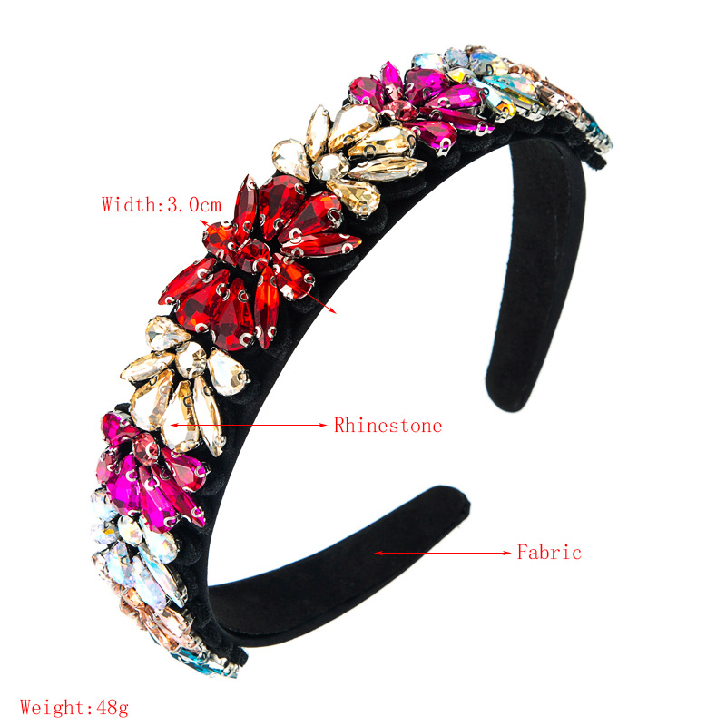 fashion glass rhinestone flower geometric headbandpicture1