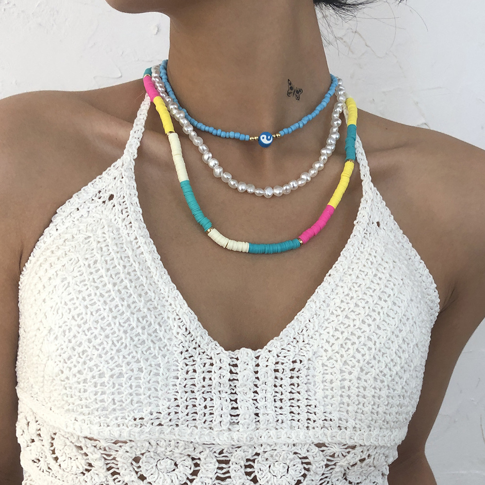 Collar Multicapa De Perlas De Color Bohemio display picture 3