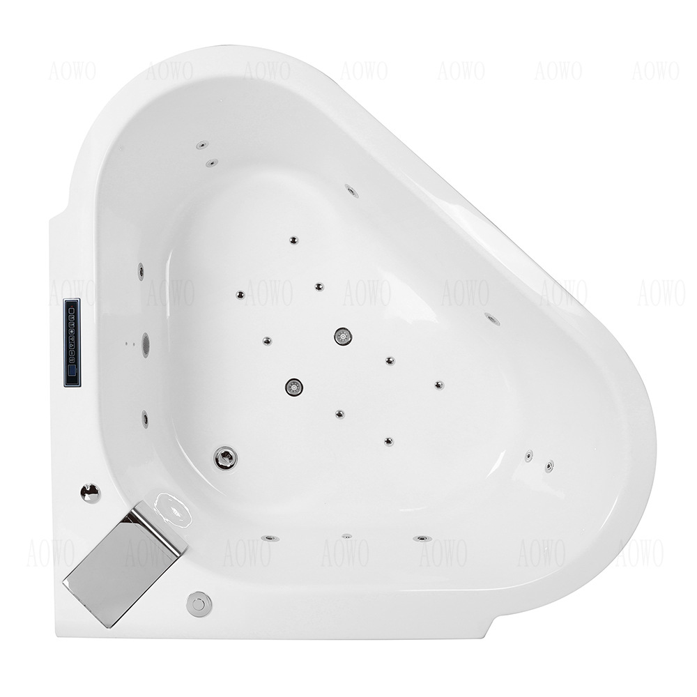 bañera triangular acrílica ventilador doble termostático jacuzzi calefacción caída luz de atmósfera de 1,4 metros bañera