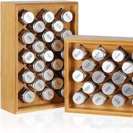 跨境木质调料瓶收纳架厨房立式调味罐香料整理架多层佐料胡椒粉架