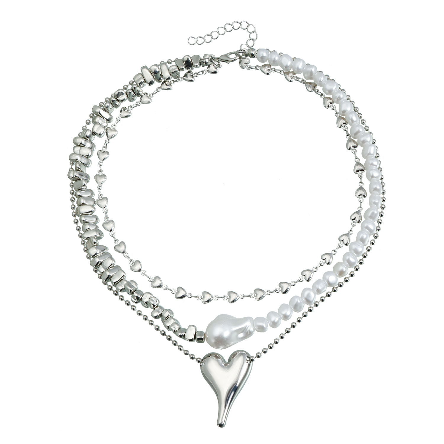 Metalen hart ketting voor dames light luxury sieraden_voghion.com
