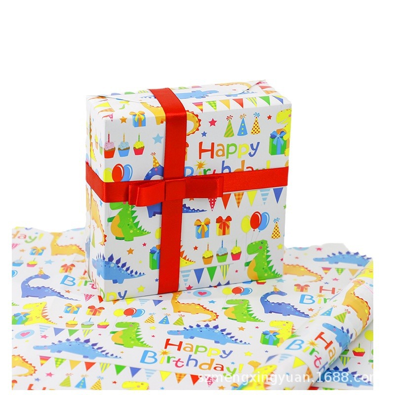 Nuevo papel de regalo creativo de dibujos animados de vacaciones de cumpleaños de hoja grande kindergarten bricolaje caja de regalo hecha a mano papel de embalaje papel decorativo