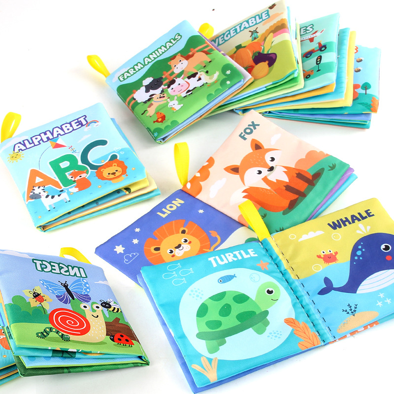 Libro de tela para bebés juguetes de educación temprana animal marino libro de Palma a prueba de lágrimas libro de tela para bebés cognitiva múltiple Amazon