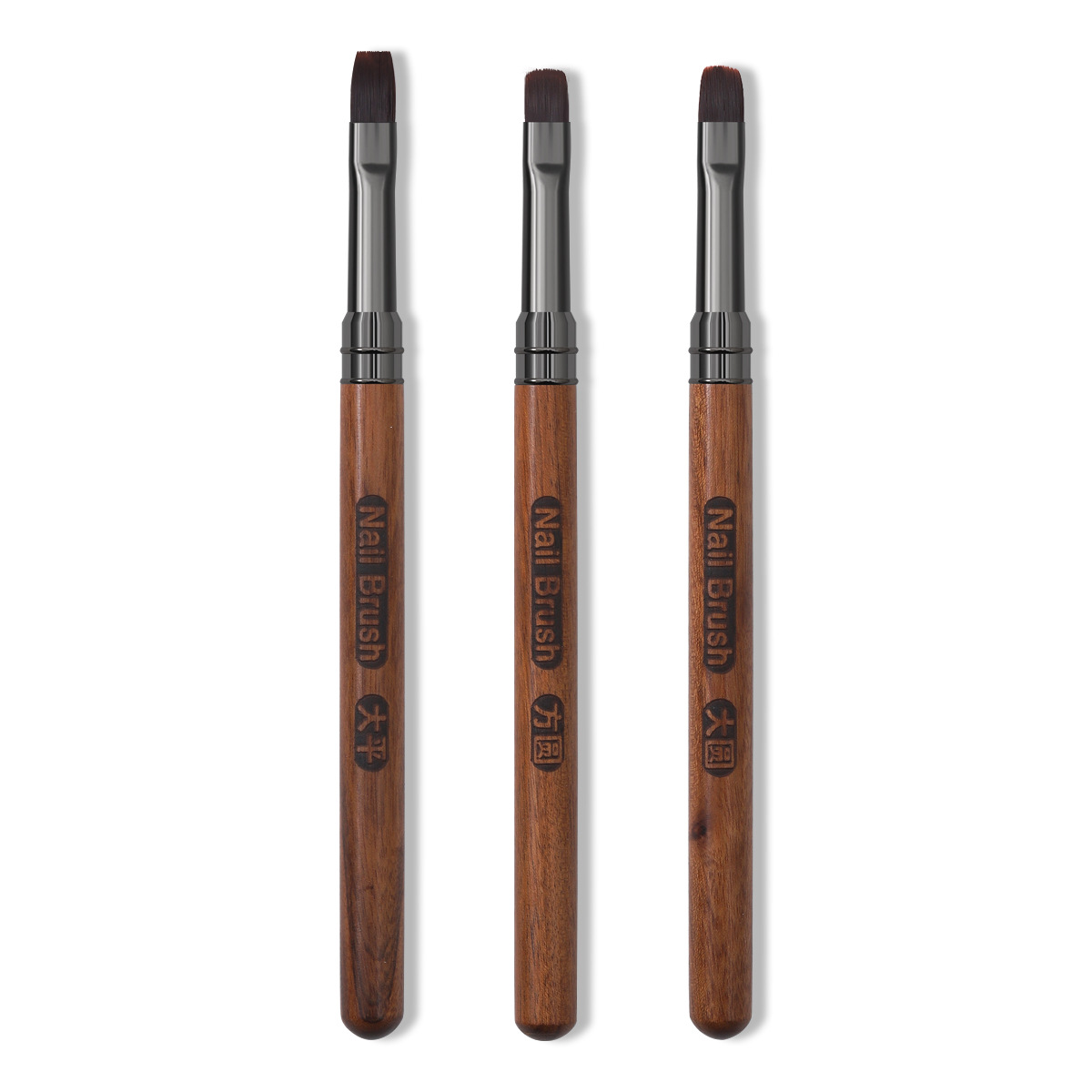 Pluma de uñas Pluma de fototerapia redonda grande grande Cabeza plana grande con tapa Varilla de sándalo Pluma de construcción redonda grande y ancha Herramienta de uñas