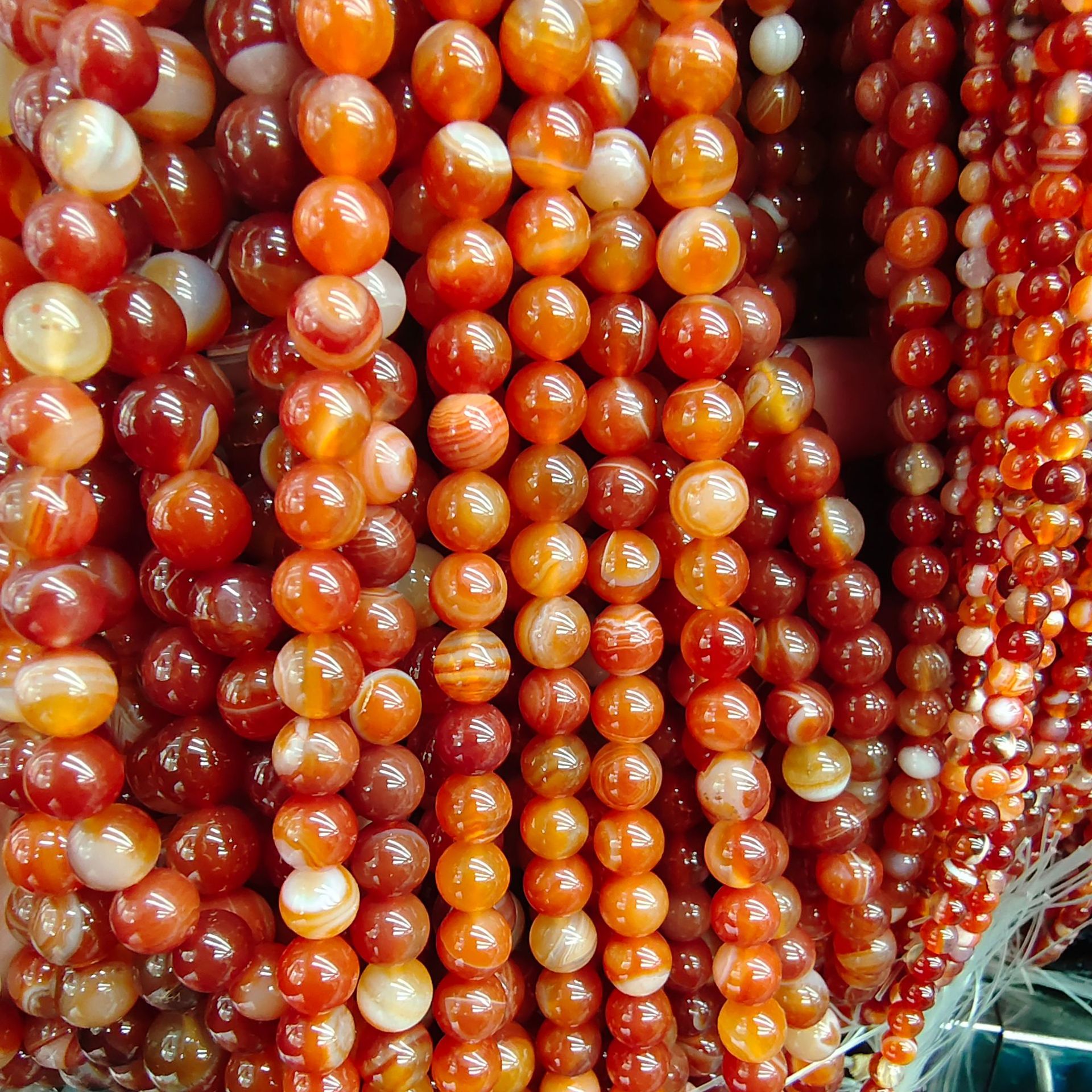 Transmisión en vivo optimizada, cuentas sueltas de ágata rayada, cuentas redondas de ágata de pavo real, joyería DIY hecha a mano, cuentas de ágata, cadena de cuentas