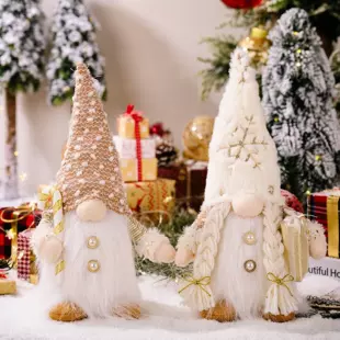 Светящаяся фигурка оленя с блёстками и мехом декор