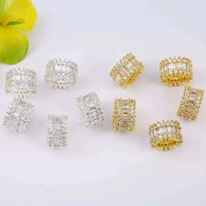 Crystal Accessories 14K Gold-Filled Color-Preserving Zircon Wheel Beads Large Hole Spacer Beads Barrel Beads Pendant DIY Bracelet Necklace with Beads