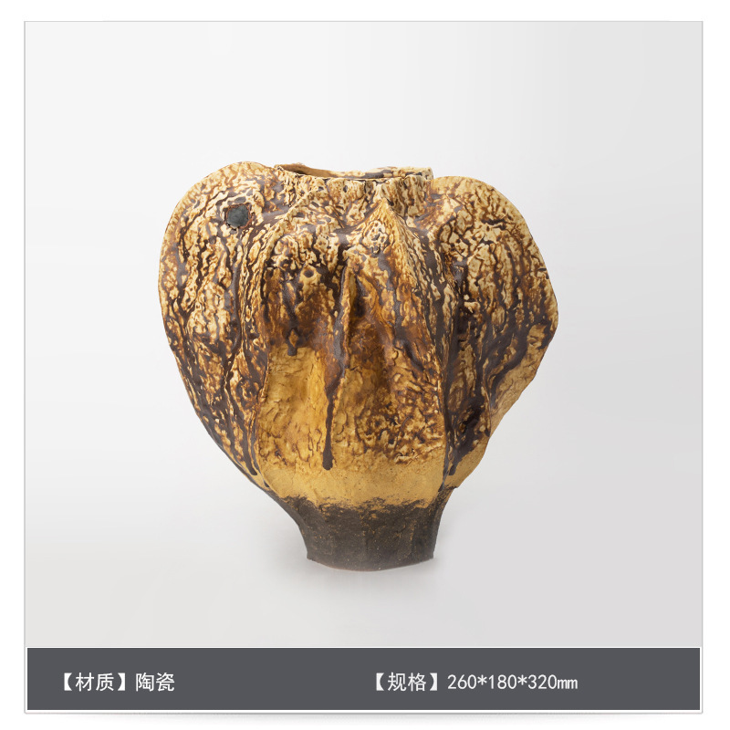 中世スタイルのセラミックフラワー花瓶装飾アートB&Bモデルルームゲストテーブルハイエンドフラワーアレンジメント装飾|undefined