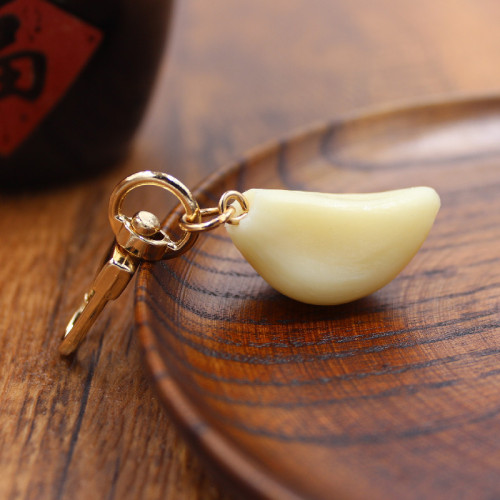 Creative small gifts student food accessories vegetable model simulated garlic clove key chain pendant model