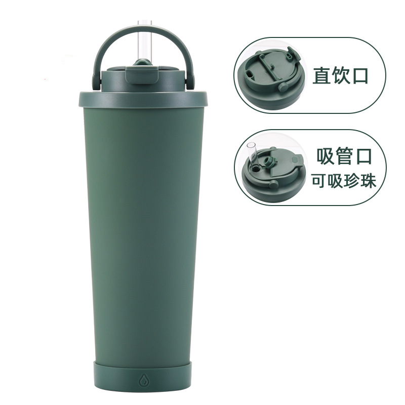 2024 nuevo 830ml gran capacidad ventosa conveniente manejar una taza doble taza grande agujero paja taza de agua