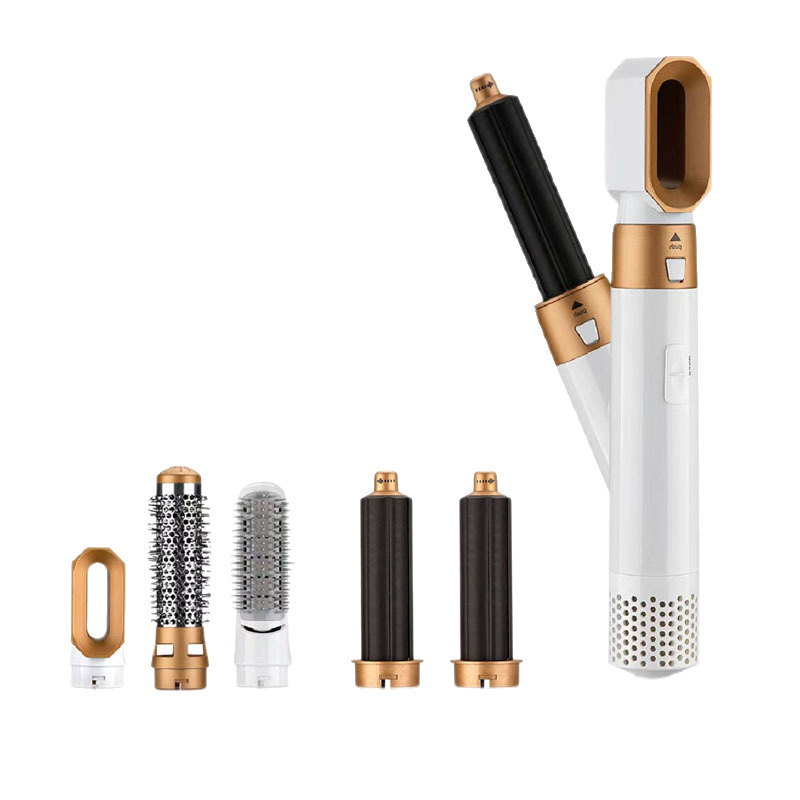 Seco de pelo multifuncional transfronterizo 5 en 1 peine caliente 5 en 1 peine de aire caliente absorción automática de cabello recto barra de cabello rizado