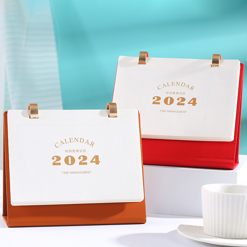Desk calendar production high-end leather desk calendar business…