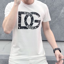 青佑潮奢尚品欧洲站轻奢痞帅男装短袖男士圆领t恤网红时尚休闲夏