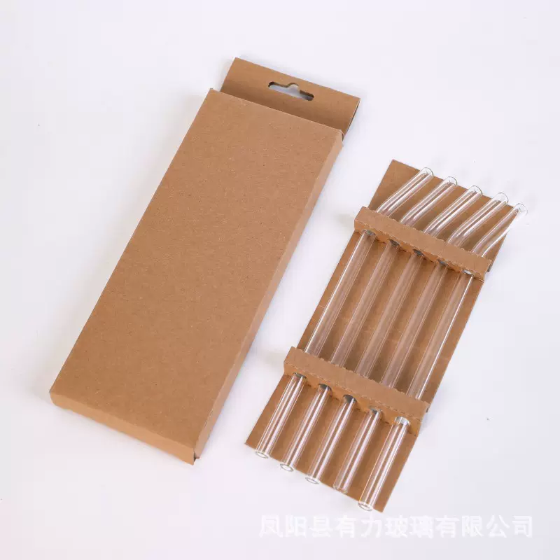 高硼硅玻璃吸管套装透明彩色4+1带毛刷专供电商跨境厂家批发手工