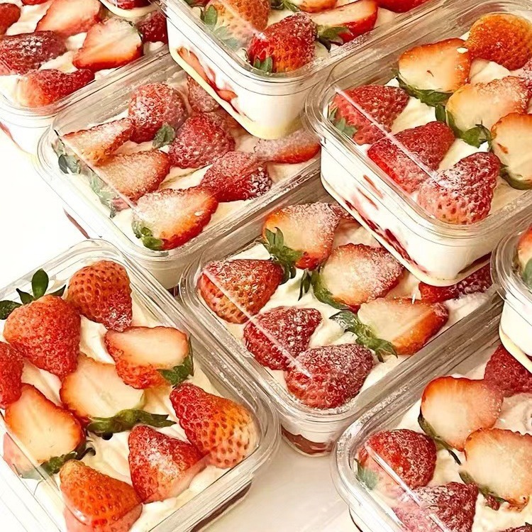 Cross-border in stock New Strawberry Cake Box Packaging Soymilk Box Mousse West Point Packaging Box Cream Cake Box