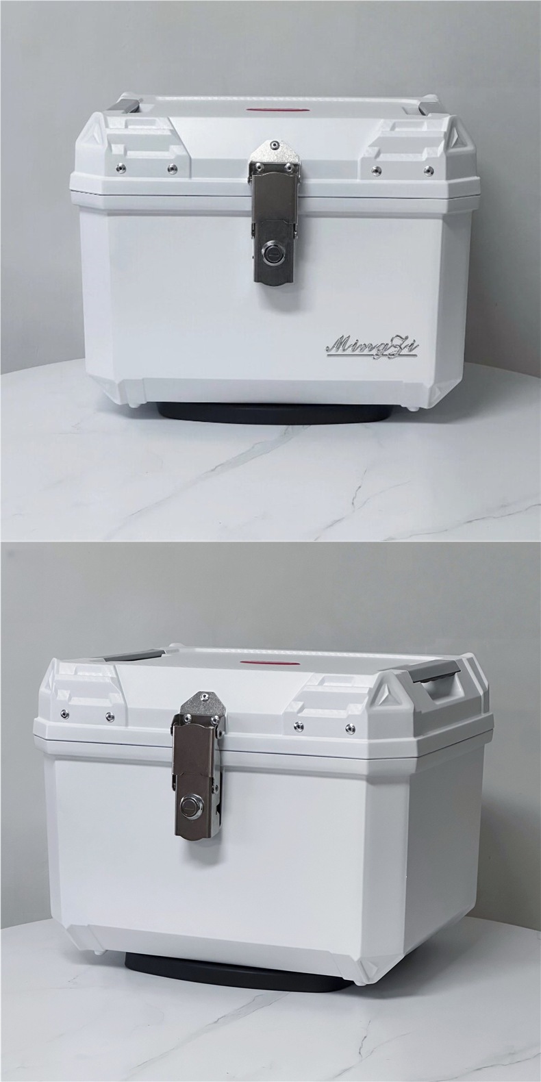 45L motorcycle tail box with a large capacity, suitable for electric scooters; a universal tail box storage container made of aluminum alloy