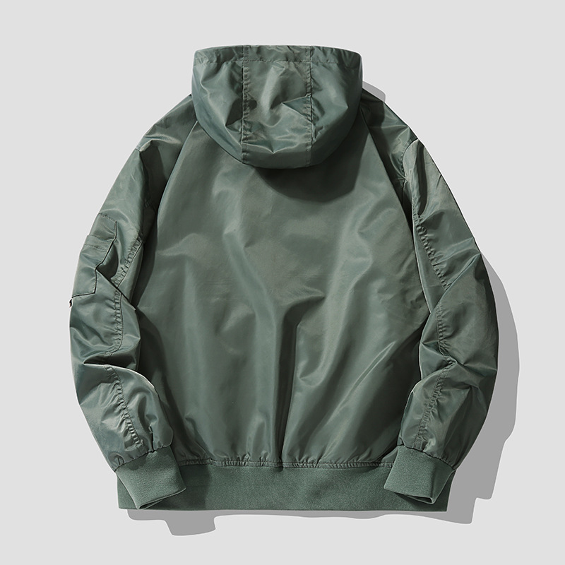 2023 Europa y América tendencia otoño y invierno color sólido traje de béisbol de vuelo para hombres con capuzas chaqueta casual de tamaño grande chaqueta ropa de hombre
