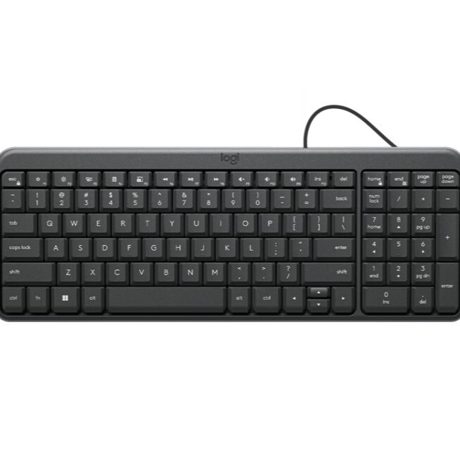 Logitech K106 Wired Office Keyboard Silent Wired Keyboard Compact Black 99 Keys