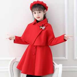 儿童套装2025年秋冬新款两件套毛呢套裙中大童童装加厚新年服订货