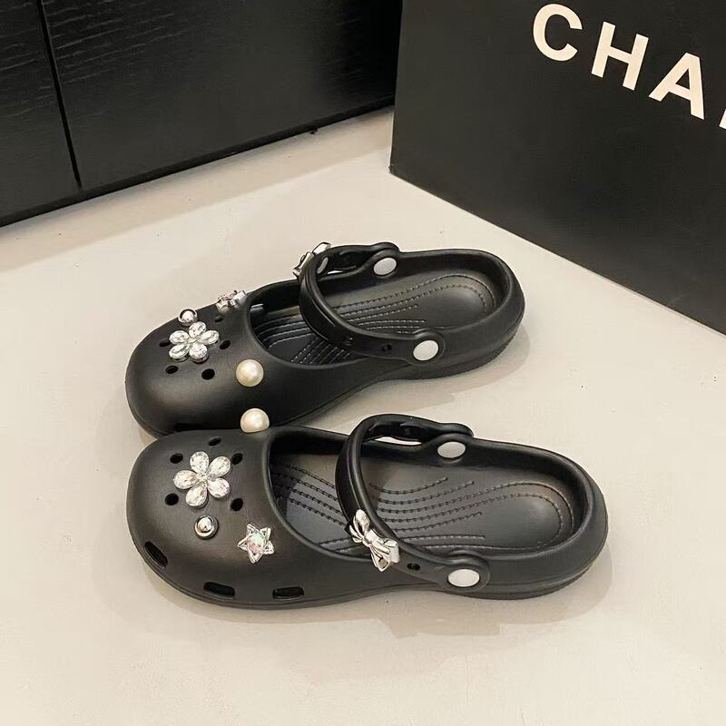 Floral Mary Jane Shoes, Ballet Shoes, Sandals, Women's Clogs, Women's Outdoor Slip-On Beach Shoes, Home Slippers for Women