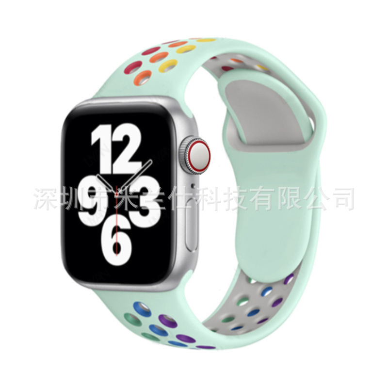 Correa deportiva de silicona Nike bicolor S11 compatible con Apple iWatch 678910SE, fabricante
