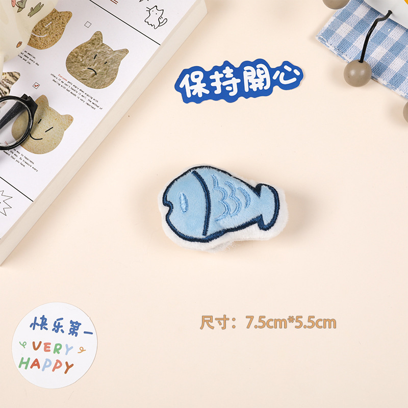 卡通毛绒小猫小企鹅小鱼布艺玩偶配件下开口发箍发带帽子装饰辅料|undefined