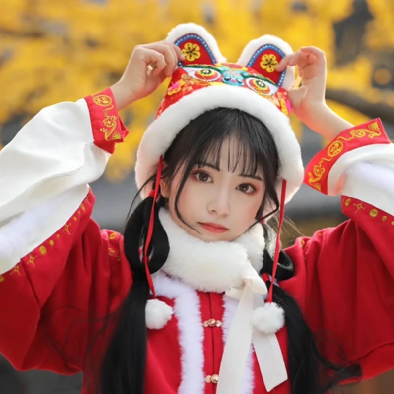 Watermelon red tiger head hat [adult]