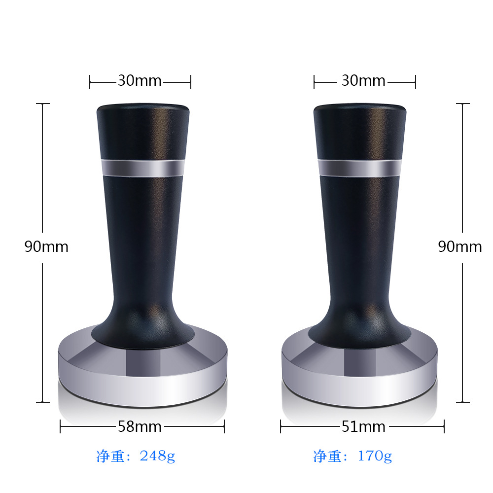 Polvo de café que presiona el martillo Máquina de café italiana Máquina de prensado de polvo de tela de acero inoxidable Polvo de tela presionando el polvo dos en un polvo presionando el martillo