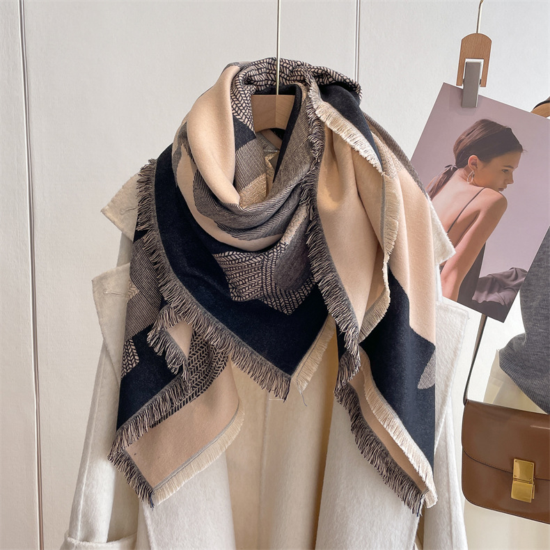 2023 Ősz/Tél Új, Négyzet alakú, Művészeti Stílusú, I Mitációs Kasmír Sál Női Meleg Légkondicionált, Szobai Nyugati Takaró, Kendő_voghion.com