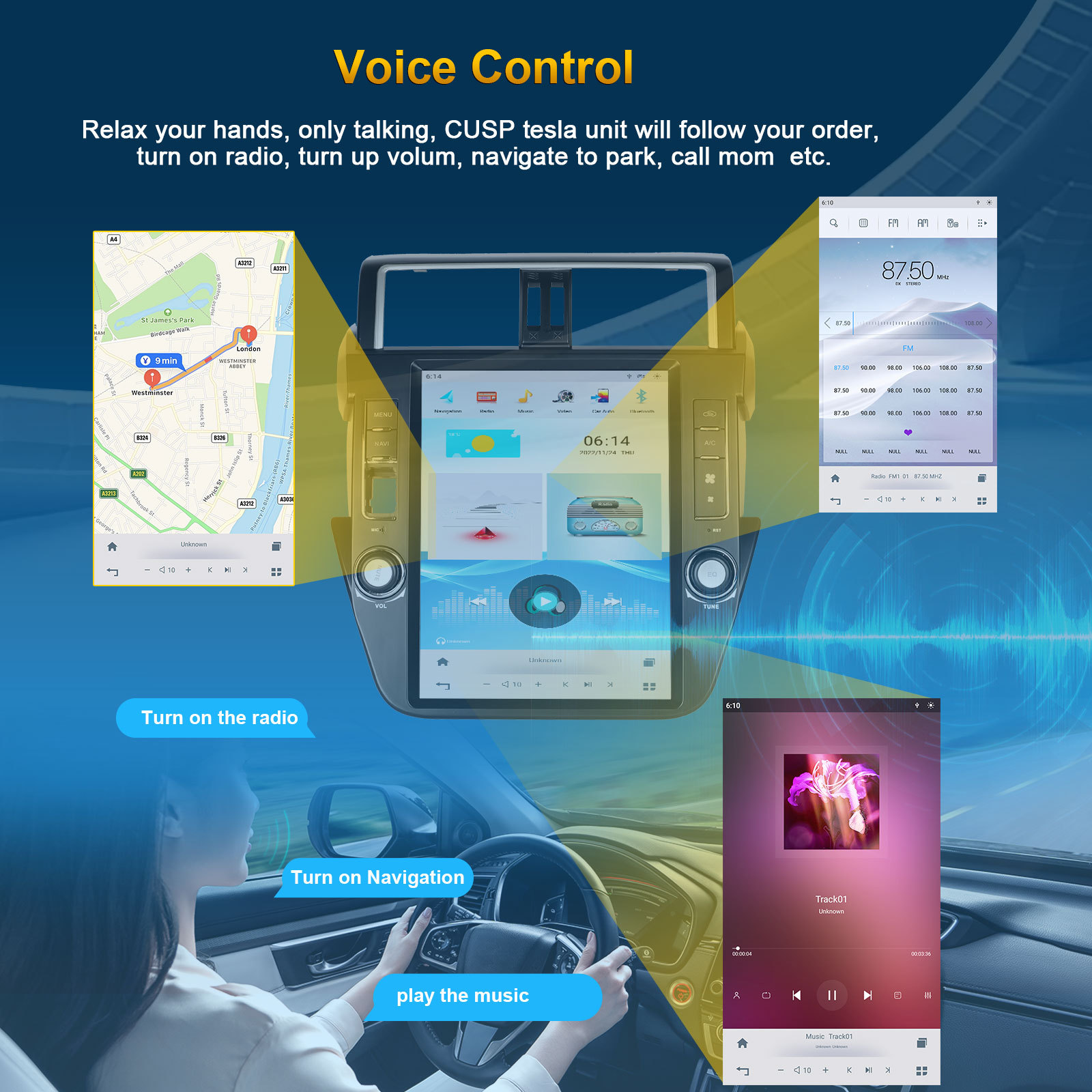 12.1 inch Vertical Screen Android Car Navigation for Toyota Prado 2014-