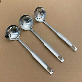 跨境不锈钢汤勺漏勺隔油勺家用长柄小汤壳盛汤勺汤漏粥勺火锅勺漏