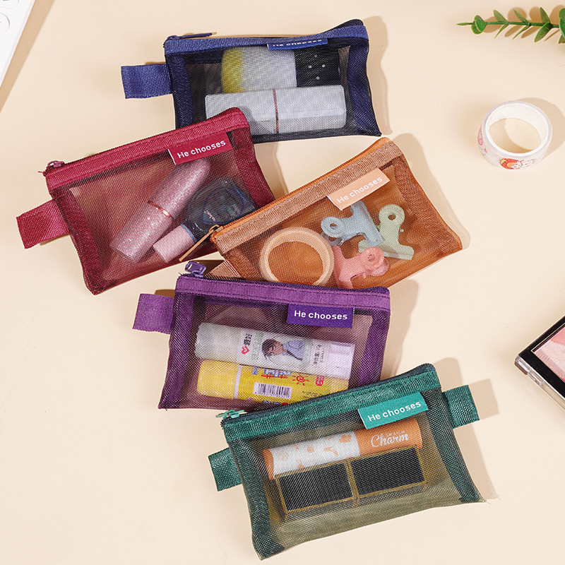 Retro Color Nylon Square Mesh Storage Bag Internet Celebrity Storage Bag Zipper Coin Purse Transparent Mini Bag Retro Color Nylon Square Mesh Storage Bag Internet Celebrity Storage Bag Zipper Coin Purse Transparent Mini Bag