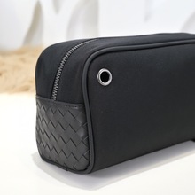 B家头层皮编织大牌风新款男士手拿包打腊胎牛皮细节做工精致高品