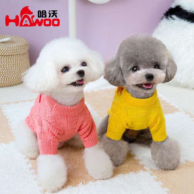 Perro de mascota suéter de punto gato ropa pequeña Teddy ropa cálida oso de bolsillo suéter otoño nuevo