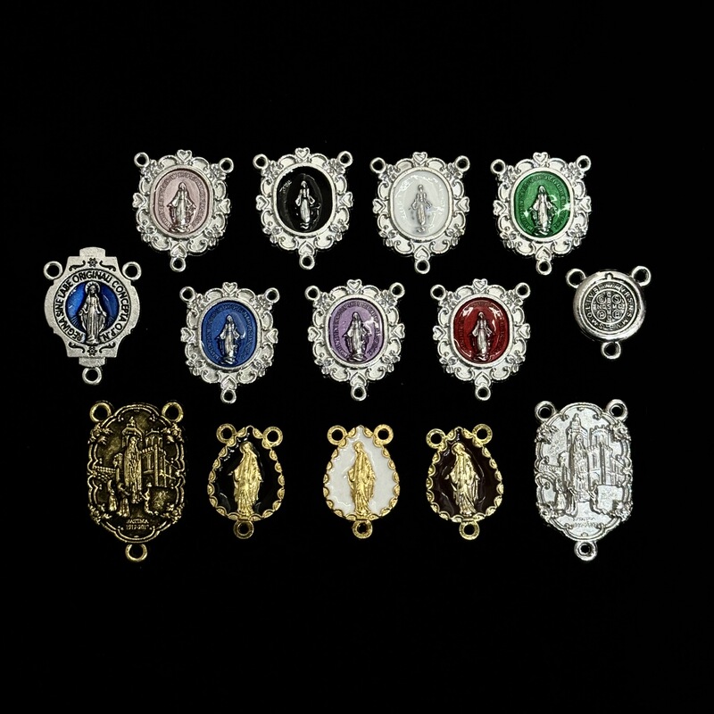 eBay cross-border supply die-cast zinc alloy three-hole connector rosary pendant accessories jewelry ancient gold ancient silver