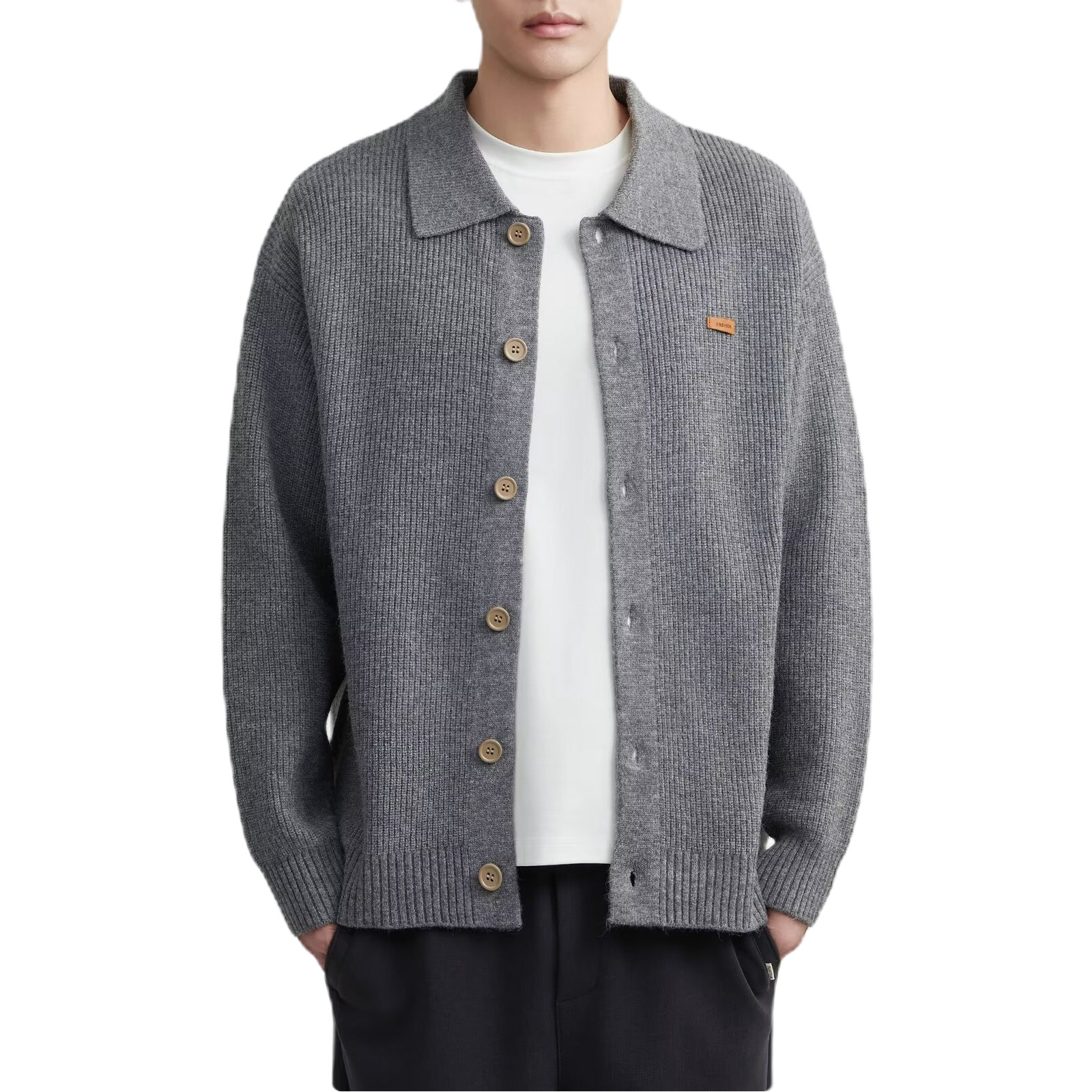 Explosiones transfronterizas de tamaño grande europeo polo camiseta de jersey suéter de punto cardigan hombre chaqueta fábrica de negocios al por mayor