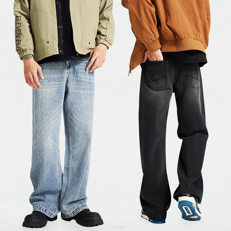 Jean Joker rétro américain délavé, pantalon droit pour nettoyer le sol, nouvelle mode printemps et automne 2023_voghion.com