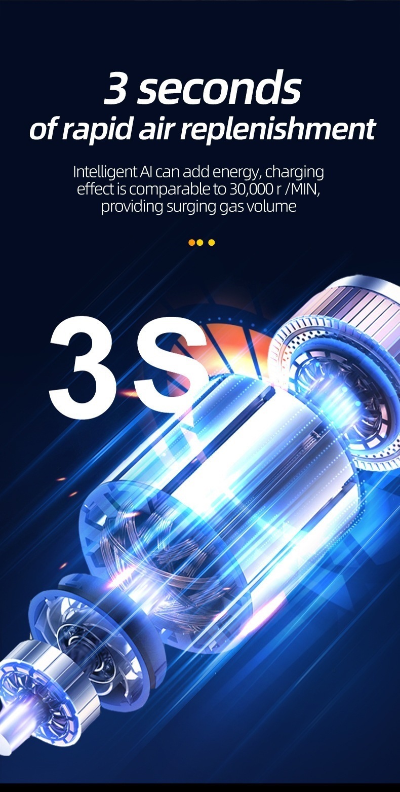 Car Air Pump Wireless Portable Car Power Bank Tire Inflator Jump Starter Emergency Power Supply Cross-Border