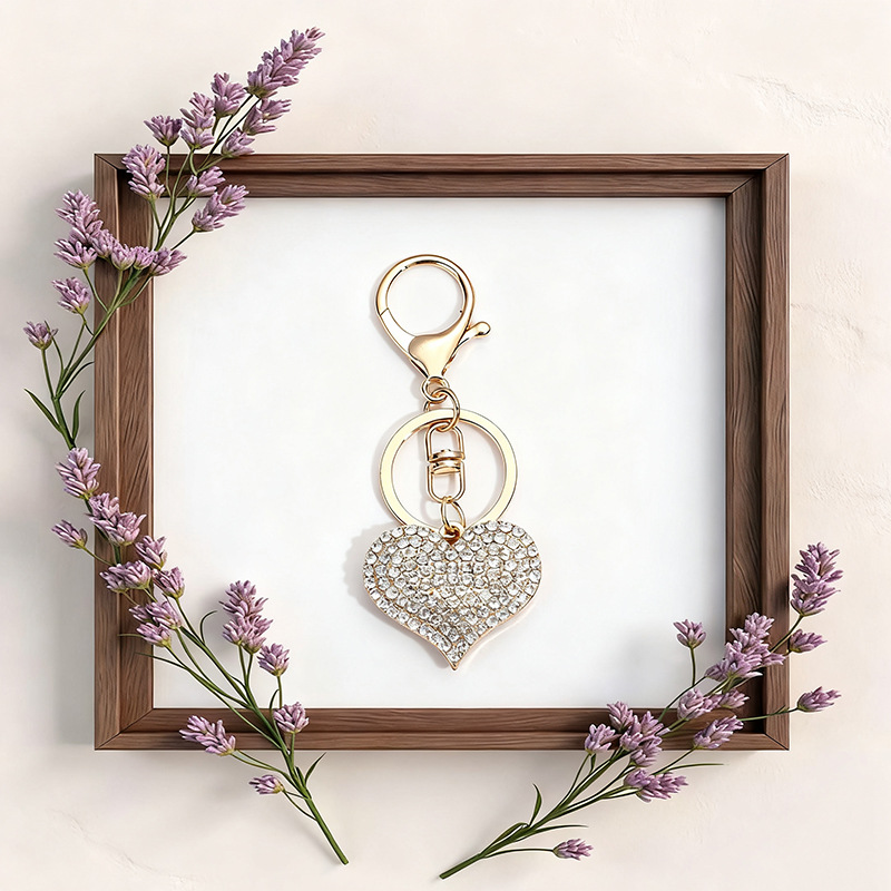 Transfronterizo nuevo diamante amor amor colgante moda universal hermoso pequeño regalo llavero bolso colgante personalizado