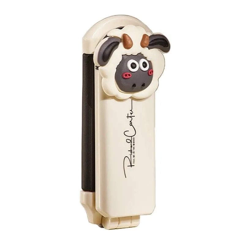 Peine portátil airbag cojín de aire peine de las mujeres peine especial espejo integrado plegable peine pequeño pelo liso de dibujos animados